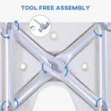 HOMCOM 8-Level Height Adjustable Bath Stool Spa Shower Chair Aluminum w/ Non-Slip Feet, Handle for the Pregnant, Old, Injured