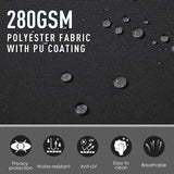 Outsunny 600 x 180 cm (HxL) Retractable Awning Double Canopy Side Privacy Protection Sun Shade Side Blind w/ Steel Frame Versatile Use In Garden Patio - Black