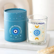 Under Watchful Eyes White Rose Candle with Crystals
