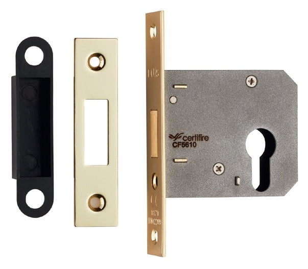 76MM DEAD LOCK - EURO - SQUARE_x005F
 - ELECTRO BRASSED - EACH