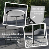 Outsunny Steel Removable Tray Top Garden Table - Black