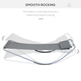 Outsunny Rocking Sun Lounger, Single Garden Lounger Sunbed with Headrest Pillows, Texteline Outdoor Rocking Chair Swing Hammock Daybed with Metal Frame for Patio, Terrace, 212 x 132 x 66 cm, Grey