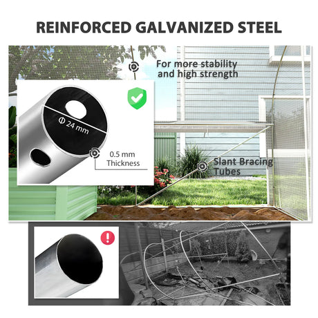 Outsunny 19.5 x 9.8ft Tunnel Greenhouse, with Accessories - White