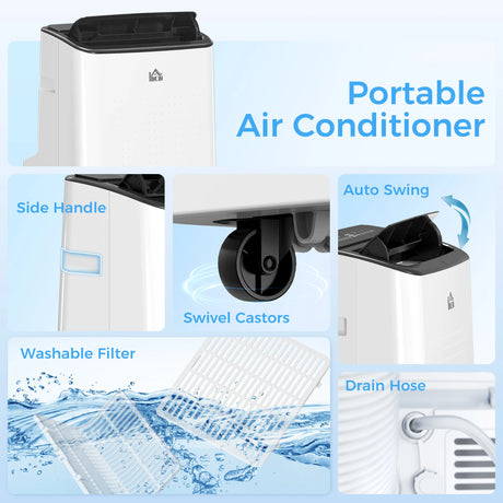 HOMCOM 12000 BTU App-Controlled Mobile Air Conditioner - White