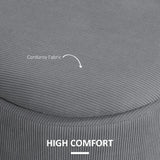 HOMCOM Set of Two Corduroy Storage Ottomans - Grey