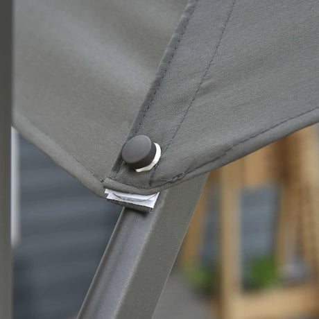 Outsunny 3(m) Offset Parasol Cantilever Hanging Umbrella 360 Rotation w/ Base Dark Grey