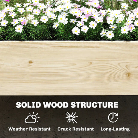 Outsunny Raised Garden Bed 2-Tier Stepped Design Planter Box with Trellis for Climbing Plants 108x62x120 cm