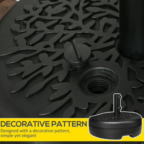 Outsunny Water/Sand Fillable Half Parasol Umbrella Base - Black