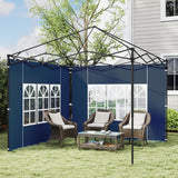 Outsunny Set of Two 3 x 3(m) Gazebo Frame Replacement Walls - Blue