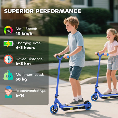 AIYAPLAY Electric Scooter for Kids 6-14 Years, with Colourful Lights, Blue