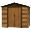 Outsunny 8 x 6ft Garden Metal Storage Shed House Hut Gardening Tool Storage with Kit and Ventilation, Brown