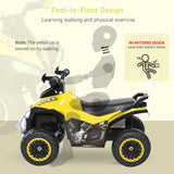 HOMCOM No Power Toddler Kids Ride on Car Walker Foot To Floor Slider w/ Music Lights for 18 - 36 Months Yellow