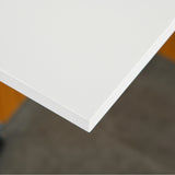 HOMCOM Folding Dining Table Writing Desk Workstation w/ Casters Teak Colour, White