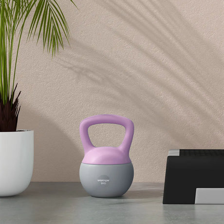 SPORTNOW 8KG Soft Kettlebell, Kettlebell with Non-Slip Handle for Home Gym, Weight Lifting, Strength Training, Purple/Grey