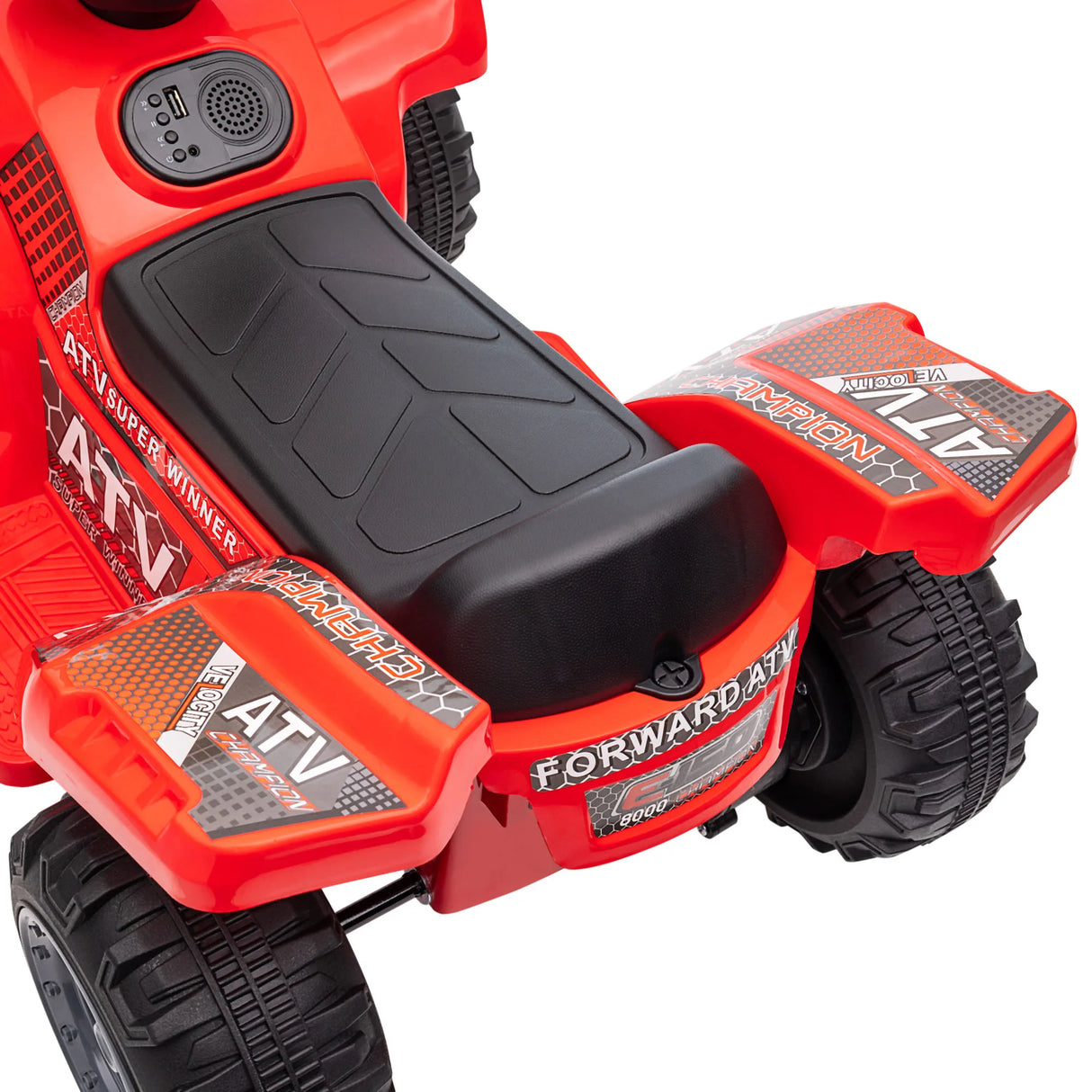 HOMCOM 6V Kids Electric Ride on Car Toddlers Quad Bike All Terrain Vehicle Toy With Music for 18-36 months Red