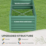 Outsunny Raised Beds for Garden, Galvanised Steel Outdoor Planters with Multi-reinforced Rods, 180 x 90 x 59 cm, Light Green