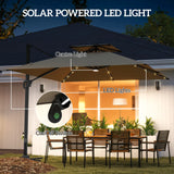 Outsunny Multi-Angle LED Light Parasol Umbrella - Khaki