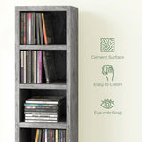HOMCOM 204 CD Tall Narrow Media Storage Tower - Cement Grey