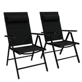 Outsunny Set of Two Padded Garden Chairs - Black