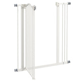 PawHut Metal Pet Safety Gate Dog Gate Folding Fence 74-87cm, White