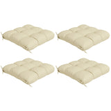 Outsunny 4-Piece Seat Cushion Pillows Replacement, Patio Chair Cushions Set with Ties for Indoor Outdoor, Beige