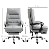 Vinsetto Office Chair with Footrest, Double Padding Ergonomic Desk Chair with 6-Point Vibration Massage and Back Heating, Microfibre Fabric with 135 Reclining Back, Grey