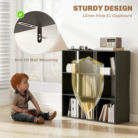 HOMCOM Nine-Cube Storage Shelf - Black