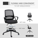 Vinsetto Ergonomic Mesh Back Drafting Chair, Tall Office Chair, Draughtsman Chair with Adjustable Height and Footrest 360 Swivel, Set of 5