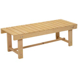 Outsunny 3 Pieces 2-seater Outdoor Indoor Wooden Garden Bench Fir Patio Loveseat, 110L x 38W x 35Hcm, Natural