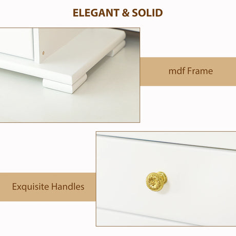 HOMCOM 4-Tier Jewellery Box with Mirror and 2 Drawers - White