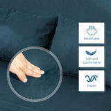 HOMCOM Two-Seater Click-Clack Sofa Bed - Navy Blue