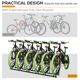 HOMCOM Bike Stand Parking Rack Floor or Wall Mount Bicycle Cycle Storage Locking Stand 179L x 33W x 27H (6 Racks, Black)