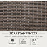 Outsunny 2 Pieces Folding Rattan Garden Dining Chairs with 5-level Reclining High Back, Wood Armrests for Outdoor - Brown