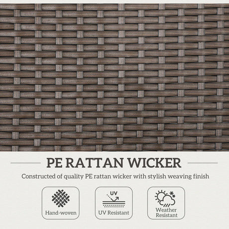 Outsunny 2 Pieces Folding Rattan Garden Dining Chairs with 5-level Reclining High Back, Wood Armrests for Outdoor - Brown