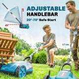 Outsunny 18V Cordless Lawnmower with 2 x 4Ah Batteries & Charger, Battery Lawn Mower with 21cm Cutting Width, 3 Cutting Heights