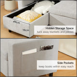 HOMCOM L Sofa Bed, with Storage - Light Grey