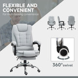 HOMCOM Linen-Look Adjustable Office Chair - Light Grey