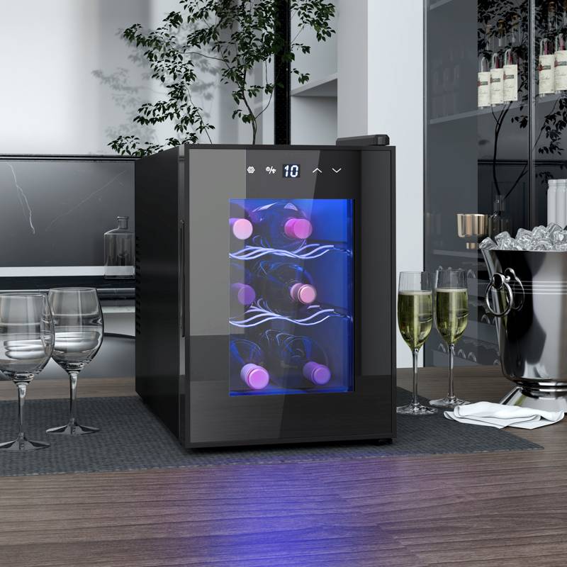 HOMCOM Six Bottle 8-18 Countertop Wine Fridge - Black