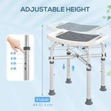 HOMCOM 44-51.5cm Aluminium Frame Shower/Bath Stool - Grey