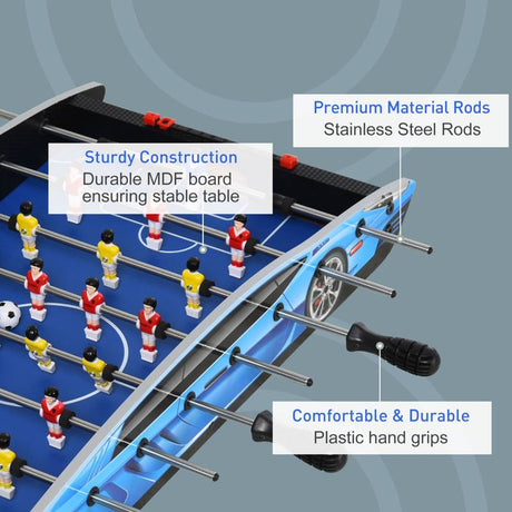 HOMCOM 29 Inch Mini Tabletop Football Foosball Gaming Table  Play Fun Game Toy 74.5L x 36.1W x 12H CM