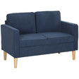 HOMCOM Small Two-Seater Corduroy Sofa - Blue