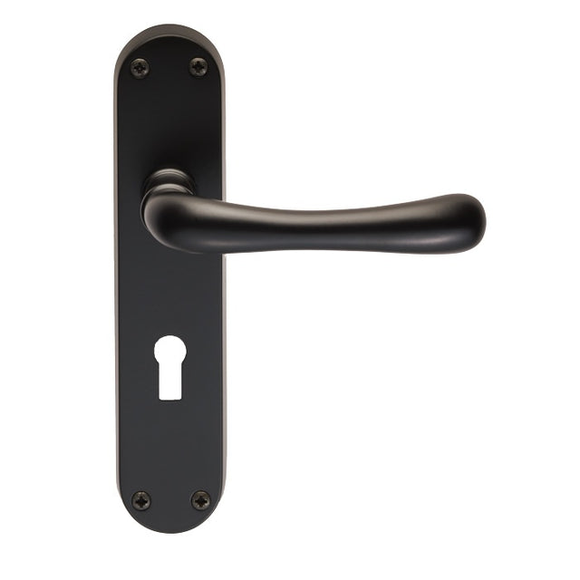 IBRA LEVER ON BACKPLATE - LOCK 57MM C/C NERO (MATT BLACK) - MATT BLACK - PAIR