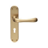 IBRA LEVER ON BACKPLATE - LOCK 57MM C/C OSA (SATIN BRASS) - SATIN BRASS - PAIR