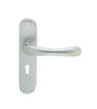 IBRA LEVER ON BACKPLATE - LOCK 57MM C/C CSA (SATIN CHROME) - SATIN CHROME - 185MM X 40MM - PAIR