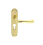 IBRA LEVER ON BACKPLATE - LOCK EURO PROFILE 47.5MM C/C OTL (POLISHED BRASS) - POLISHED BRASS - 185MM X 40MM - PAIR