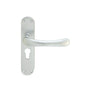 IBRA LEVER ON BACKPLATE - LOCK EURO PROFILE 47.5MM C/C CSA (SATIN CHROME) - SATIN CHROME - 185MM X 40MM - PAIR