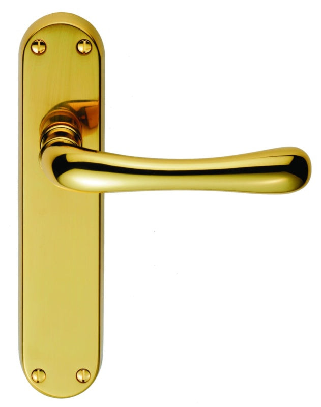 IBRA LEVER ON BACKPLATE - LATCH - STAINLESS BRASS - 185MM X 40MM - PAIR