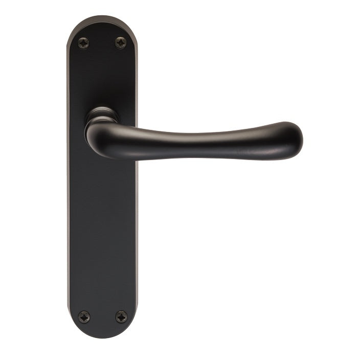IBRA LEVER ON BACKPLATE - LATCH NERO (MATT BLACK) - MATT BLACK - PAIR