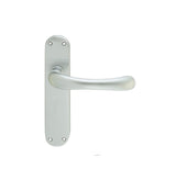 IBRA LEVER ON BACKPLATE - LATCH - SATIN CHROME - 185MM X 40MM - PAIR