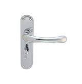 IBRA LEVER ON BACKPLATE - BATHROOM 57MM C/C - POLISHED CHROME - 185MM X 40MM - PAIR